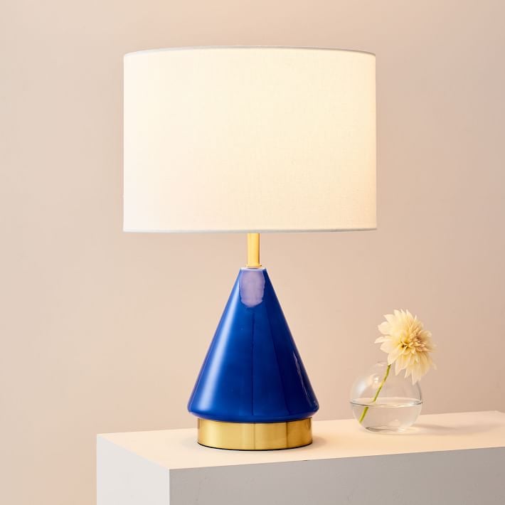 West elm metalized shop glass table lamp