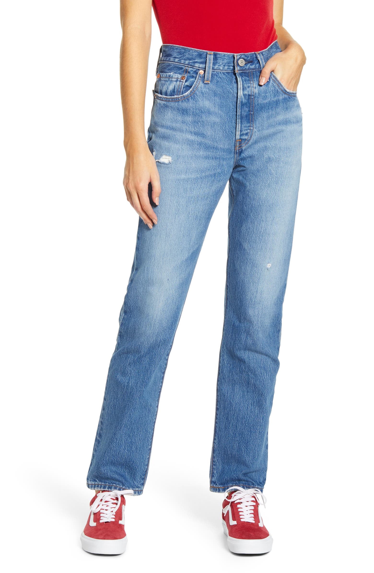 A Denim Staple: Levi's 501 High Waist Straight Leg Jeans | 18 Straight-Leg  Jeans to Buy Now and Wear Forever | POPSUGAR Fashion Photo 11