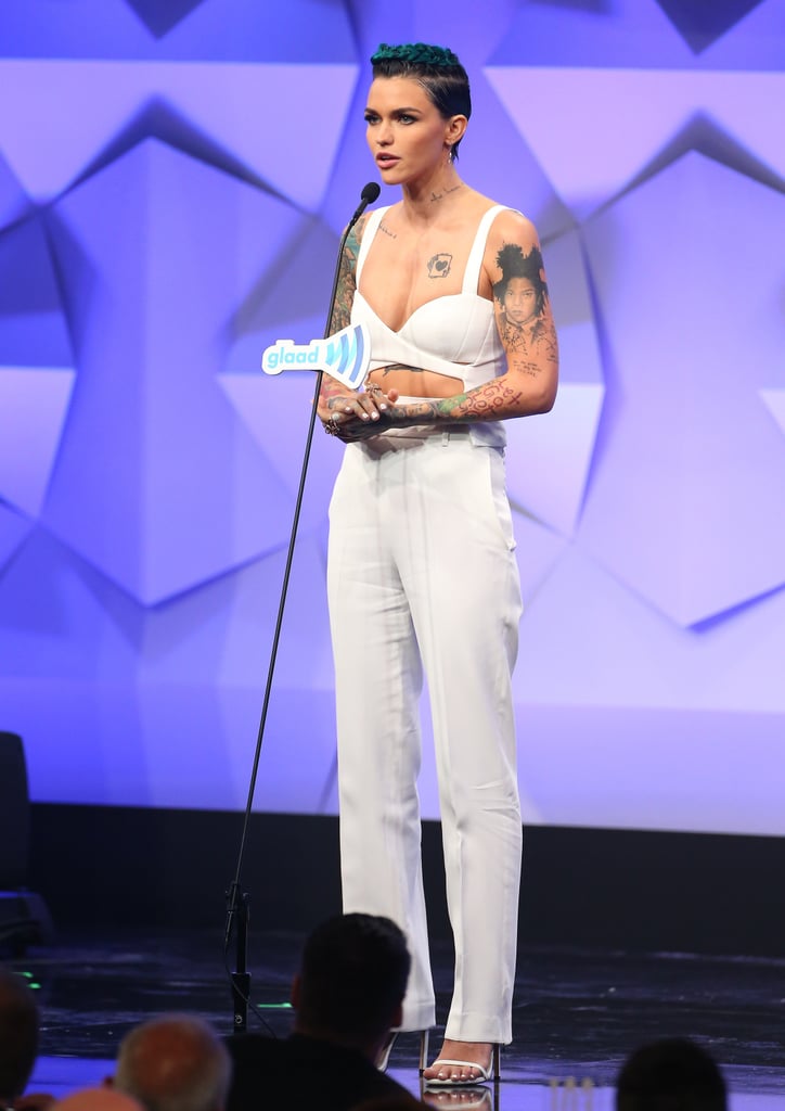 Ruby Rose's White Outfit From the GLAAD Media Awards 2016