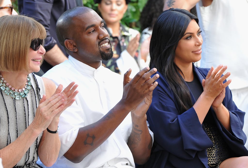 Anna, Kanye, and Kim got cozy in the front row.
