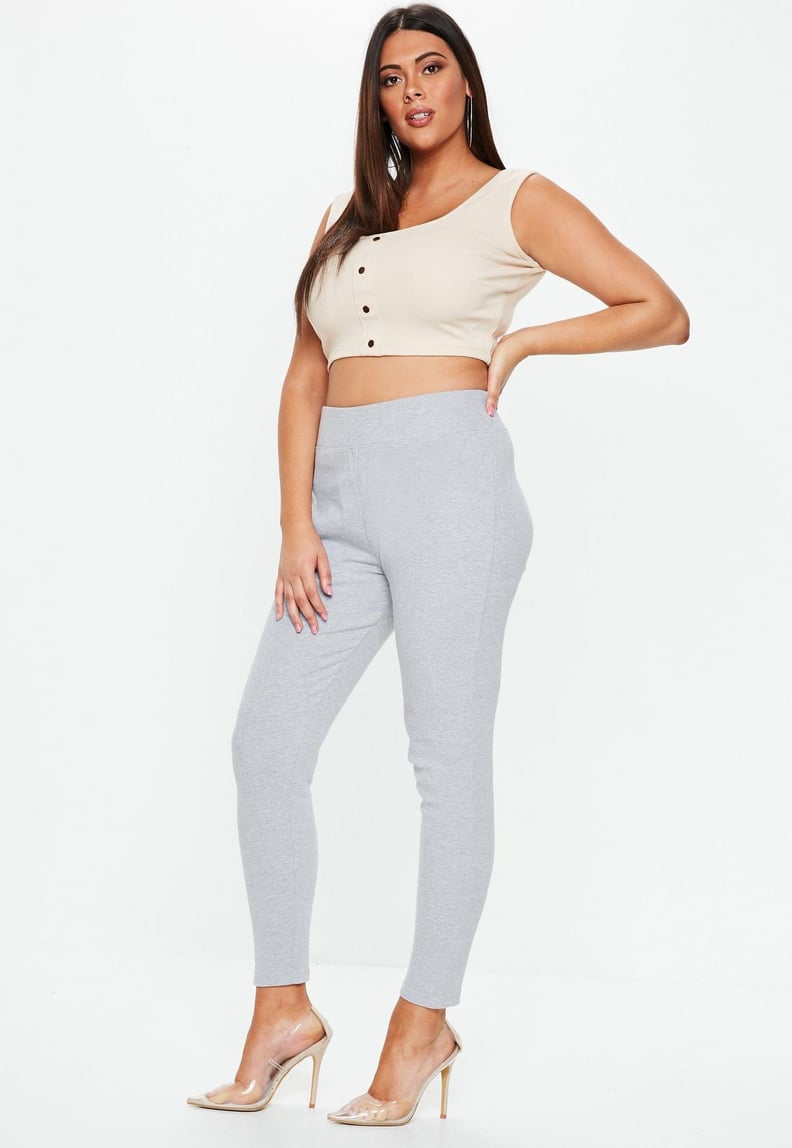Missguided Gray Ribbed Joggers