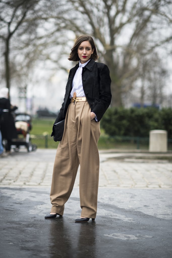 An easy look with boyish appeal. | Street Style at Paris Fashion Week ...