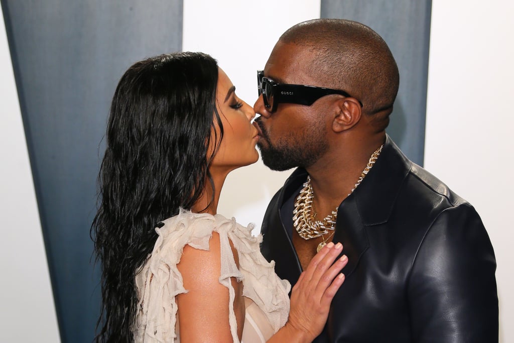 Kim Kardashian and Kanye West at the Vanity Fair Oscars Party