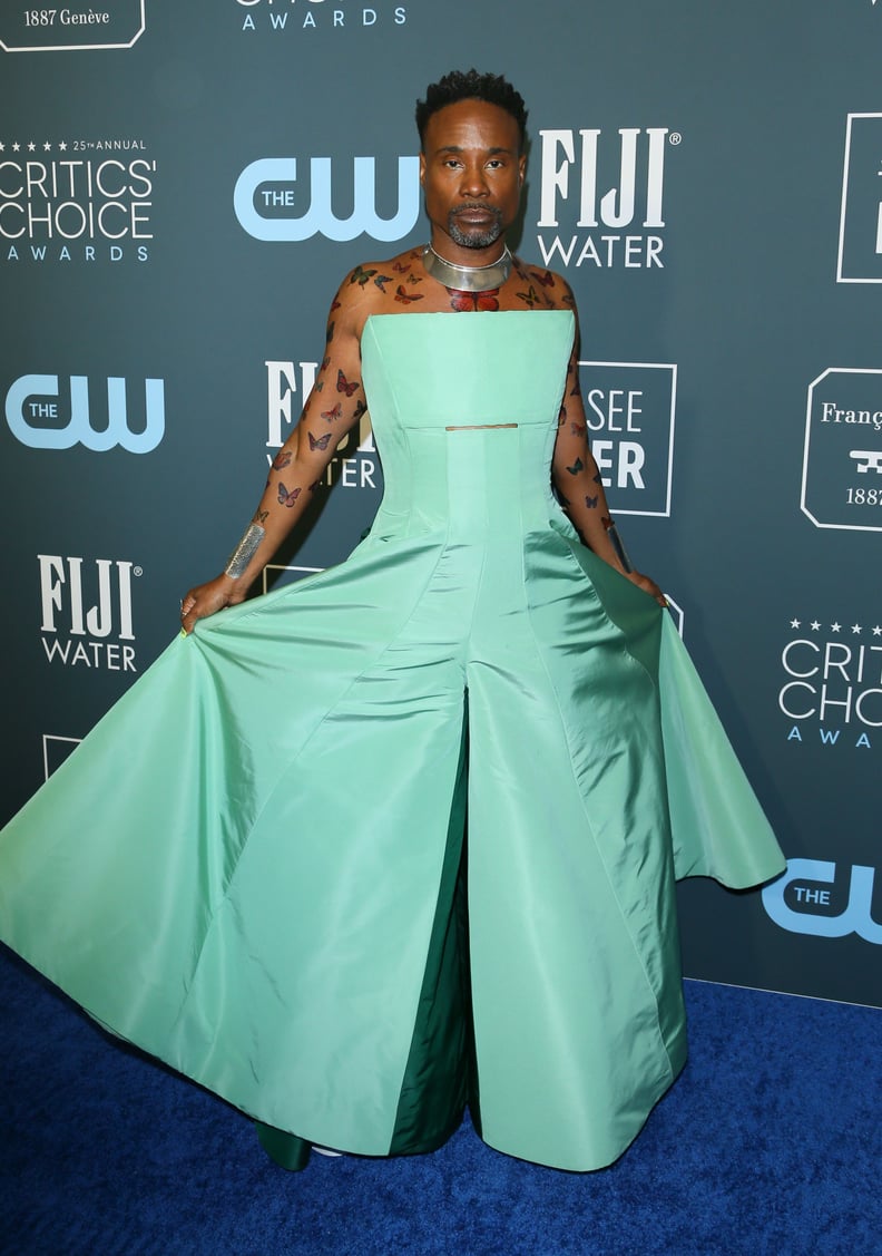 Billy Porter's Seafoam Green Dress at the 2020 Critics' Choice Awards