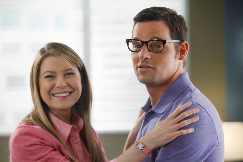GREY'S ANATOMY, (from left): Ellen Pompeo, Justin Chambers, 'If/Then', (Season 8, ep. 813, aired Feb. 2, 2012), 2005-. photo: Vivian Zink / ABC / courtesy Everett Collection