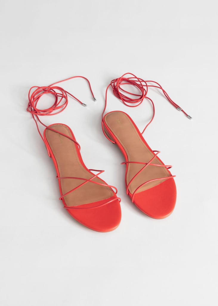 \u0026 Other Stories Leather Lace Up Sandals 