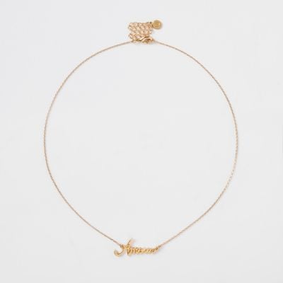 Gold plated 'Amour' pendant necklace