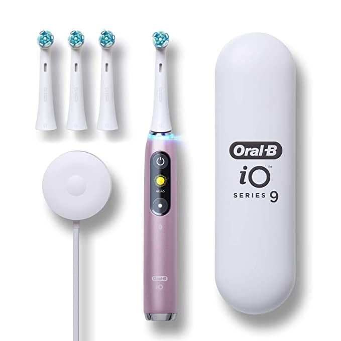 Oral-B iO系列9电动牙刷，4个刷头，玫瑰石英