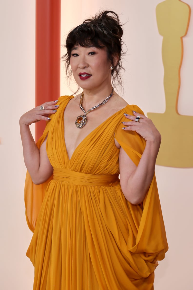 Sandra Oh's Brushstroke Nails