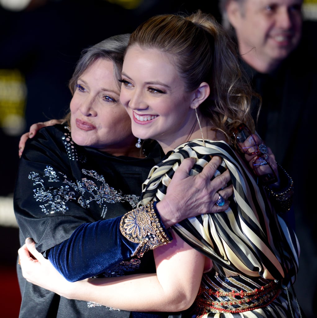 Carrie Fisher and Billie Lourd at Star Wars LA Premiere