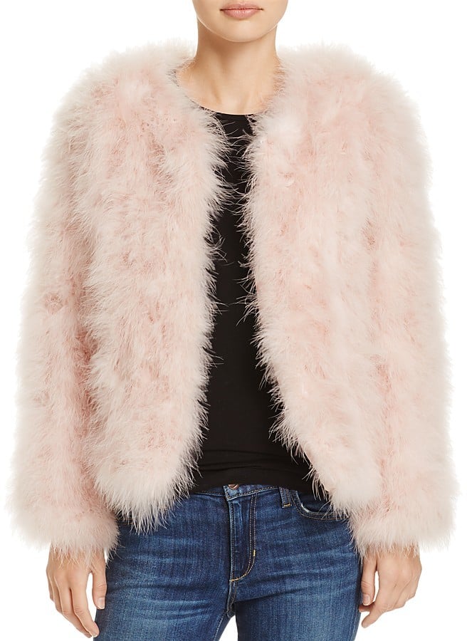 fluffy feather jacket
