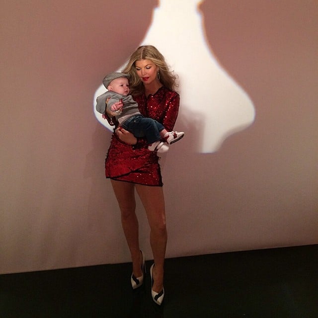 Fergie hung out with her "lil homie," Axl, on the set of her Avon photo shoot this week.
Source: Instagram user fergie