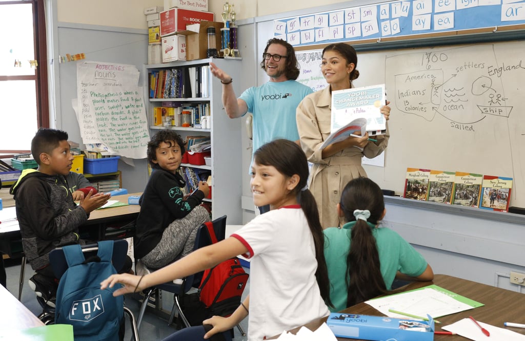 Zendaya Visits Global Family Elementary School in Oakland