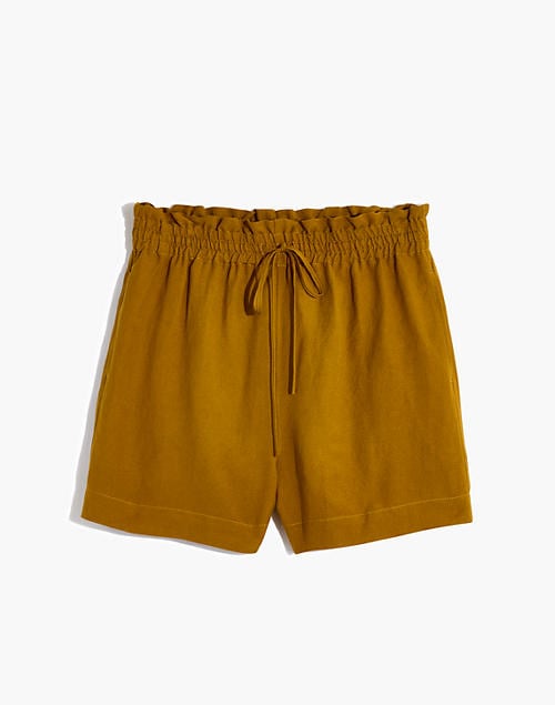 Linen-Cotton Drawstring Pull-On Shorts