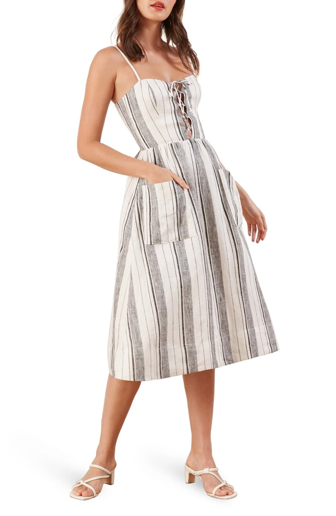 Reformation Ellen Linen Midi Dress Dresses With Pockets From