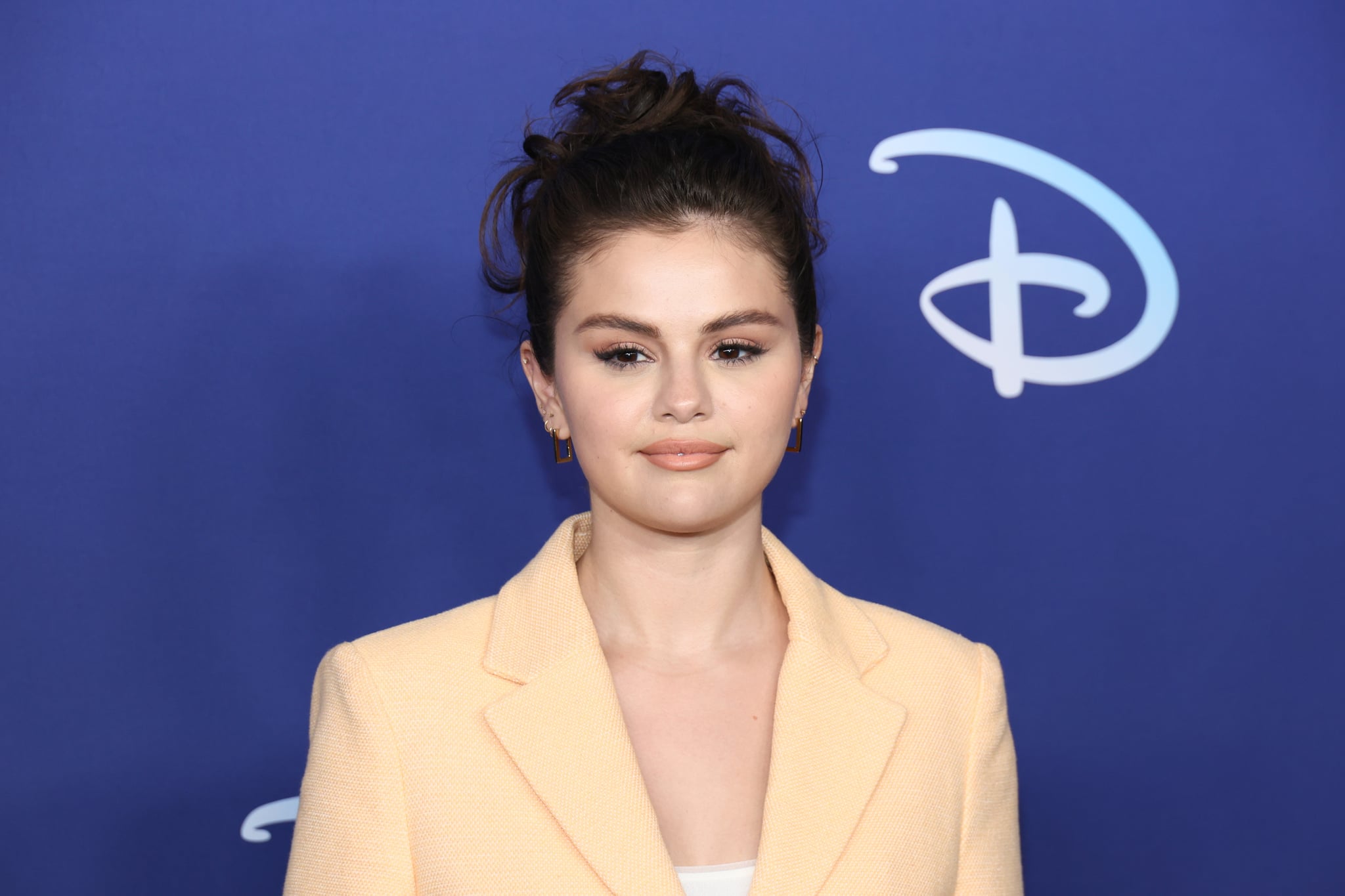 NEW YORK, NEW YORK - MAY 17: Selena Gomez attends the 2022 ABC Disney Upfront at Basketball City - Pier 36 - South Street on May 17, 2022 in New York City. (Photo by Dia Dipasupil/Getty Images,)