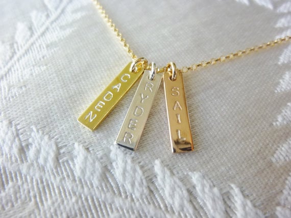 Tri-Color Bar Necklace