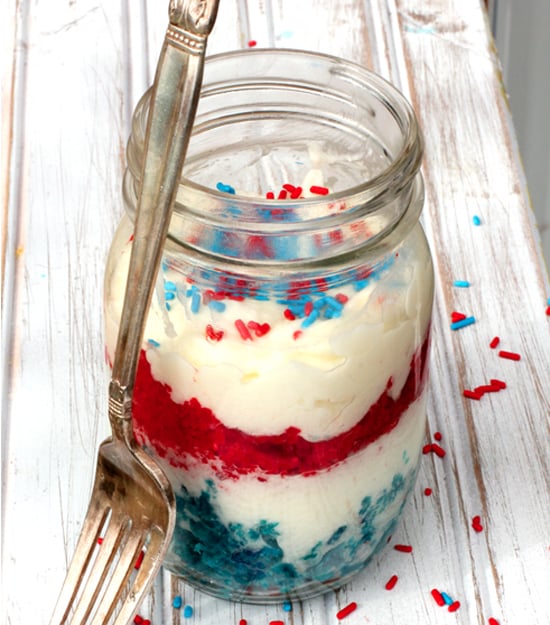 Bake This: Red, White, and Blue Cake in a Jar