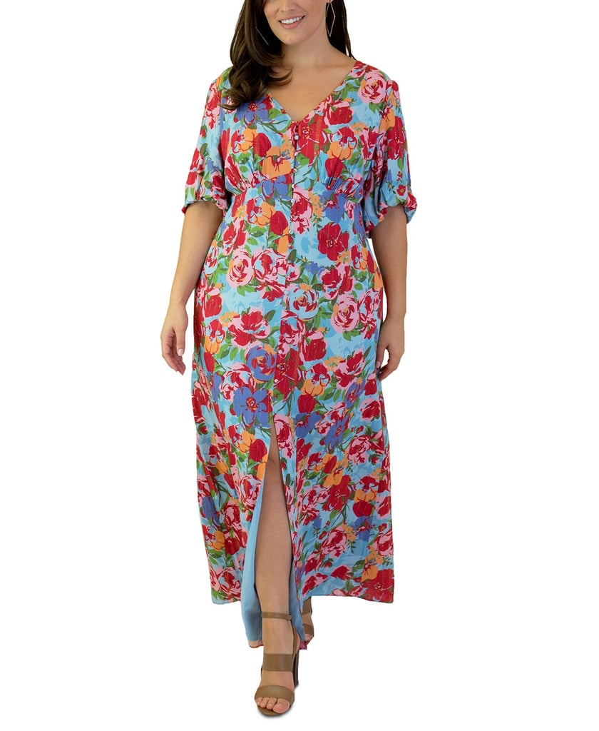 Maree Pour Toi Floral-Print Peasant Maxi Dress