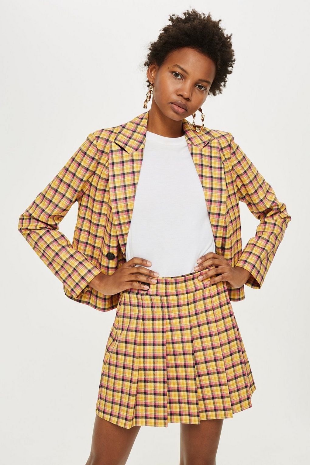 Check skirt on sale suit