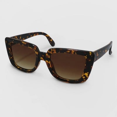 A New Day Print Cateye Plastic Sunglasses