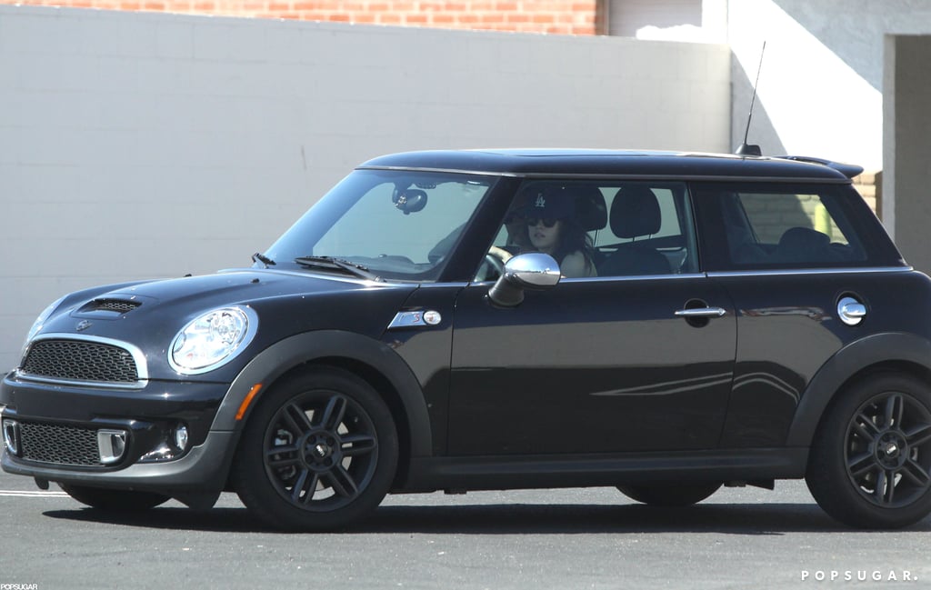 Kristen Stewart drove around LA in her Mini Cooper.
