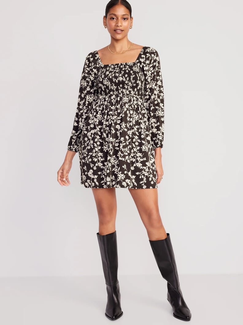 Old Navy Fit & Flare Long-Sleeve Mini Dress