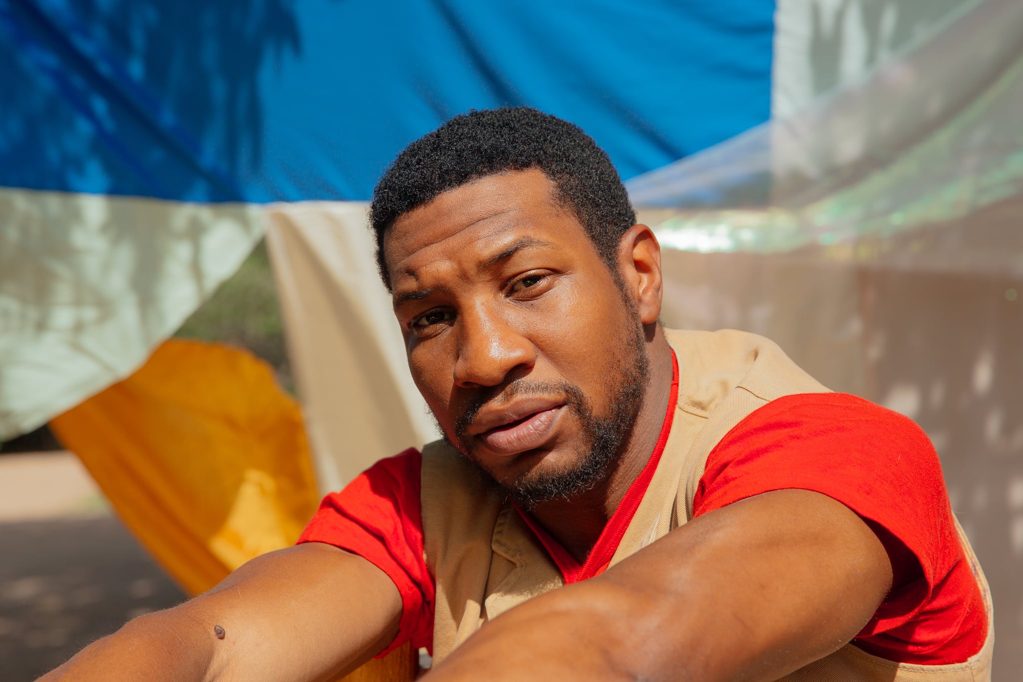 SANTA FE, NM - August 2nd: Jonathan Majors poses for a portrait at his home in Santa Fe, New Mexico on August 2, 2020. Majors is starring in a new HBO series, Lovecraft Country airing August 16, 2020. (Photo by Mary Mathis for The Washington Post via Getty Images)