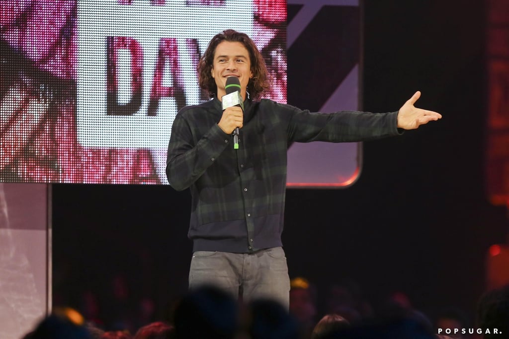 Orlando Bloom got animated at We Day Vancouver in Canada on Wednesday.