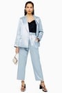 Topshop Light Blue Satin Ovoid Trousers