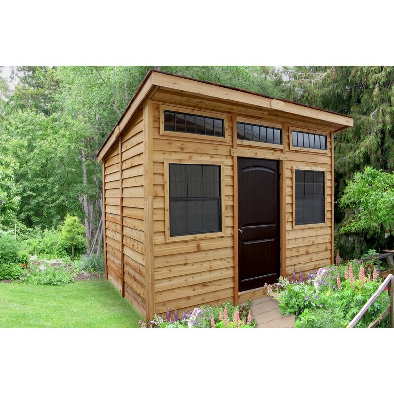 12 ft W x 8 ft D Solid Wood Lean-To Storage Shed