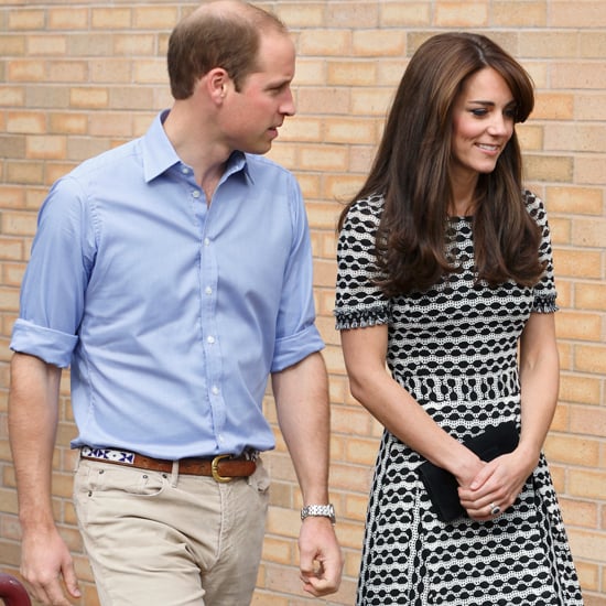 Kate Middleton Wearing Black and White Tory Burch Dress