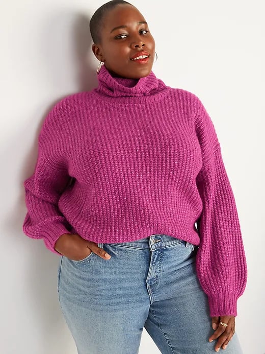 Old Navy Heathered Shaker-Stitch Turtleneck Sweater