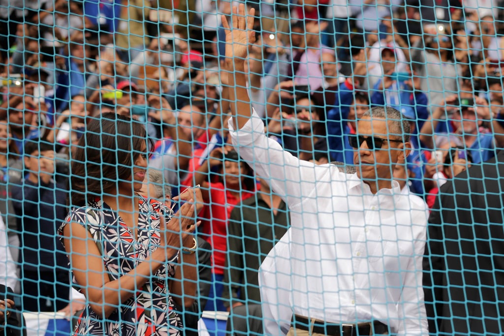 Obama Family at a Baseball Game in Cuba March 2016