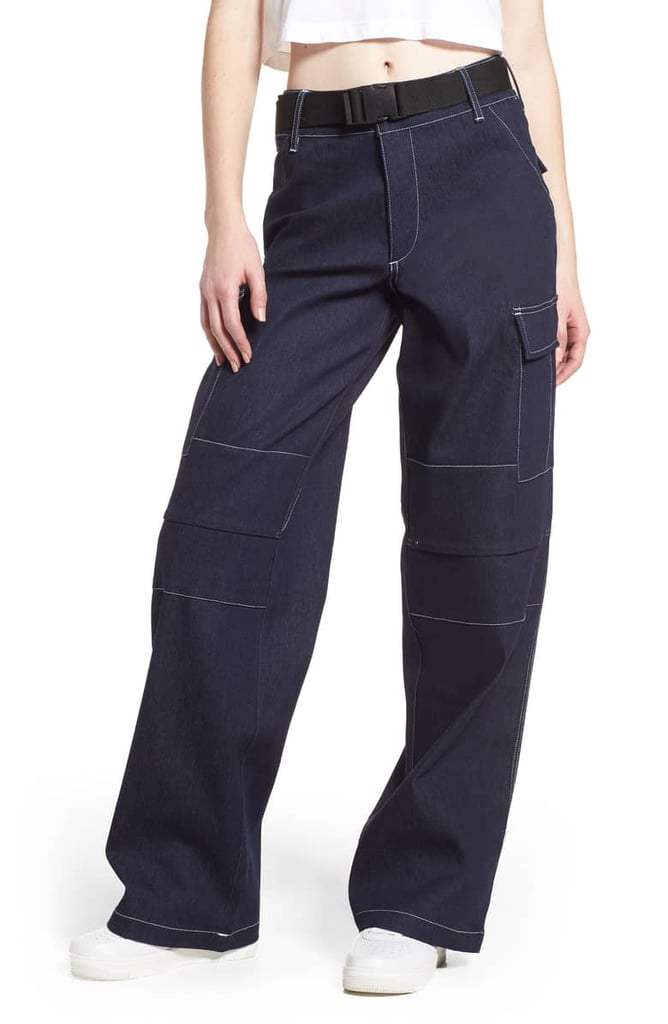 Cargo pants are back! This time around, forget the extralow rise from your teenage years. Instead, bring your cargo pants ($130) up to date with an elongating, high-waisted cut that you can wear with your favorite cropped sweaters and platform shoes or heels for a little height.