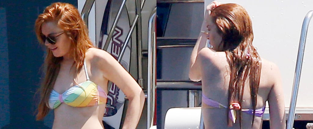 Lindsay Lohan in a Bikini on a Yacht in Italy | Pictures