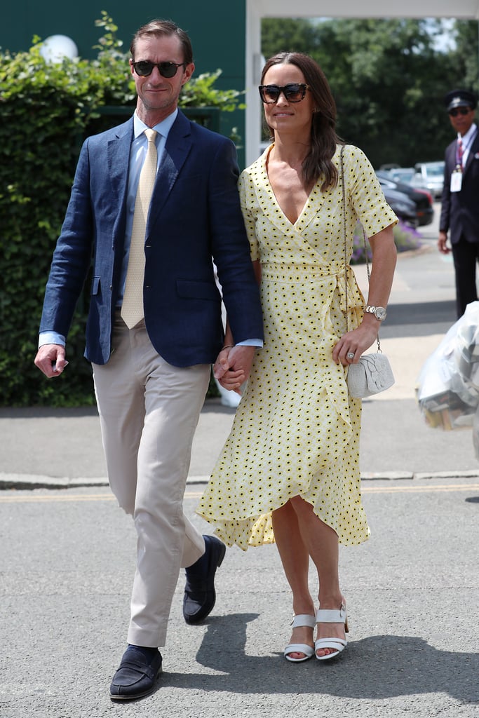 Pippa Middleton Yellow Floral Dress at Wimbledon 2019