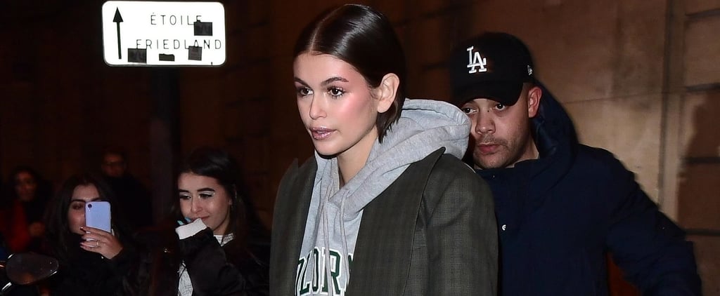 Kaia Gerber's Blazer and Hoodie Street Style at Couture Week