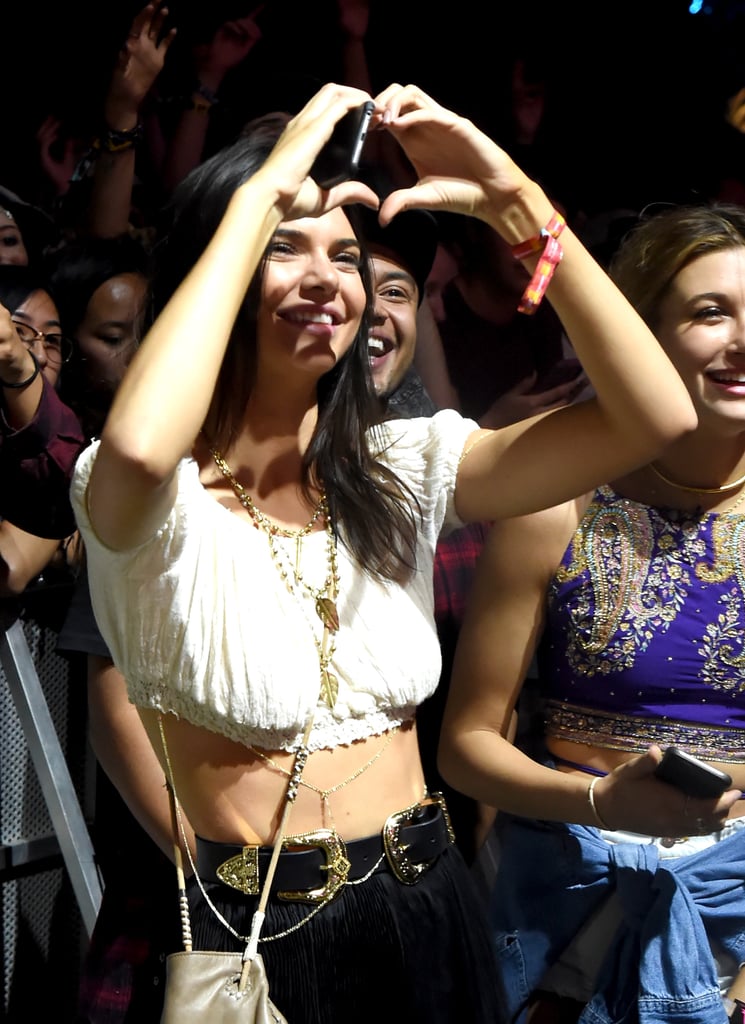 Kendall formed a heart with her hands.