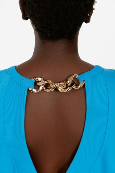Simonett Open Back Sweatshirt With Chain