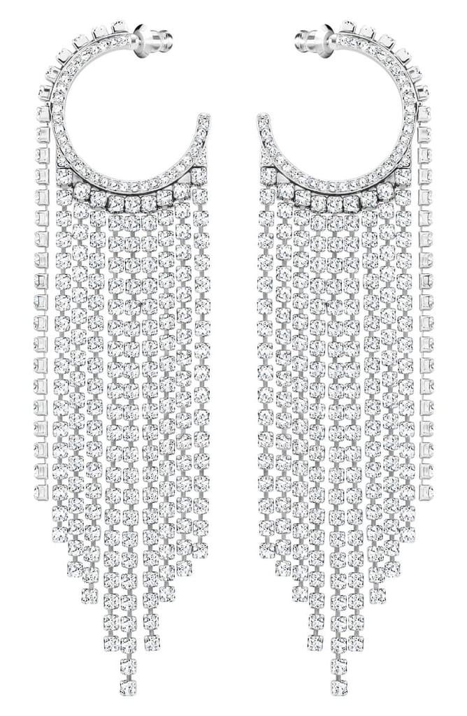 Swarovski Crystal Fringe Hoop Earrings