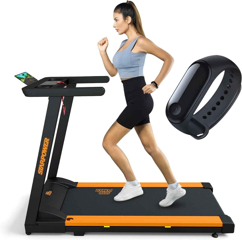 Fitness Enthusiast: Smart Folding Treadmill with APP Bracelet