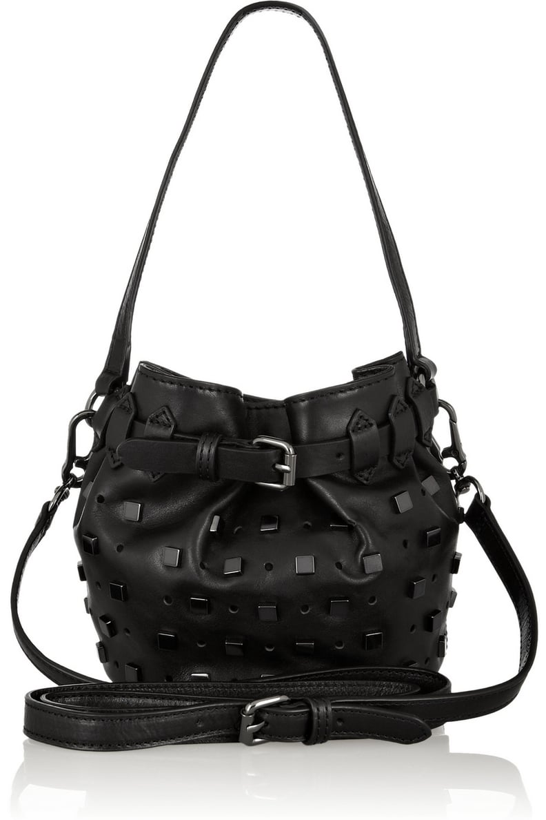 Karl Lagerfeld Black Studs Mini Bucket Bag