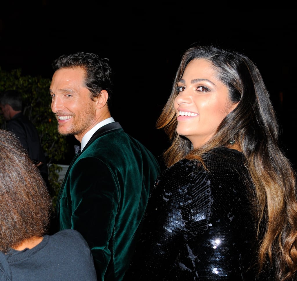 Matthew McConaughey and Camila Alves were all smiles on their way into NBC's post-Globes event.