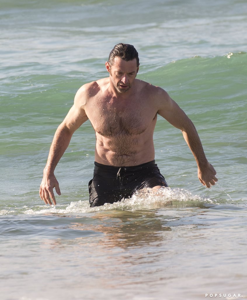 Hugh Jackman at the Beach in Australia Dec. 2016