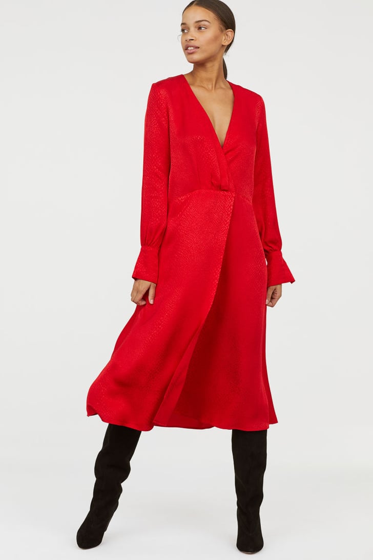 H&M JacquardWeave Dress Sexy Red Dresses 2019 POPSUGAR Fashion Photo 5