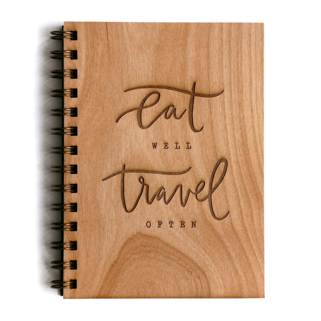 Cardtorial Eat Well Travel Often Wood Journal ($29)