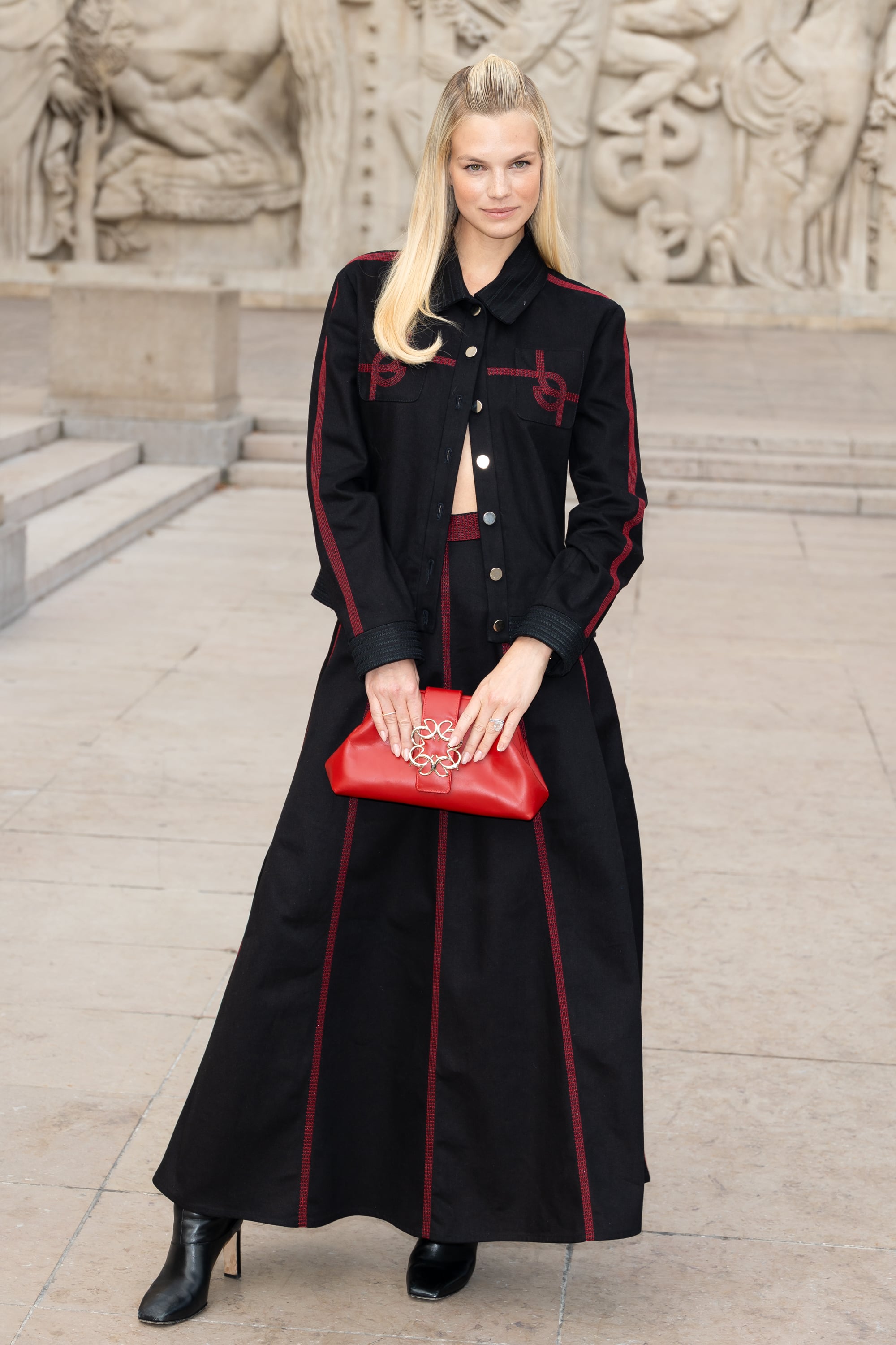 PARIS, FRANCE - SEPTEMBER 30: (EDITORIAL USE ONLY - For Non-Editorial use please seek approval from Fashion House) Nadine Leopold attends the Elie Saab Womenswear Spring/Summer 2024 show as part of Paris Fashion Week  on September 30, 2023 in Paris, France. (Photo by Marc Piasecki/WireImage)