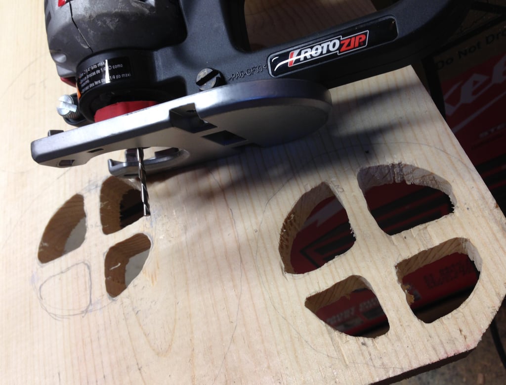 He then began cutting the fairy tree's windows.