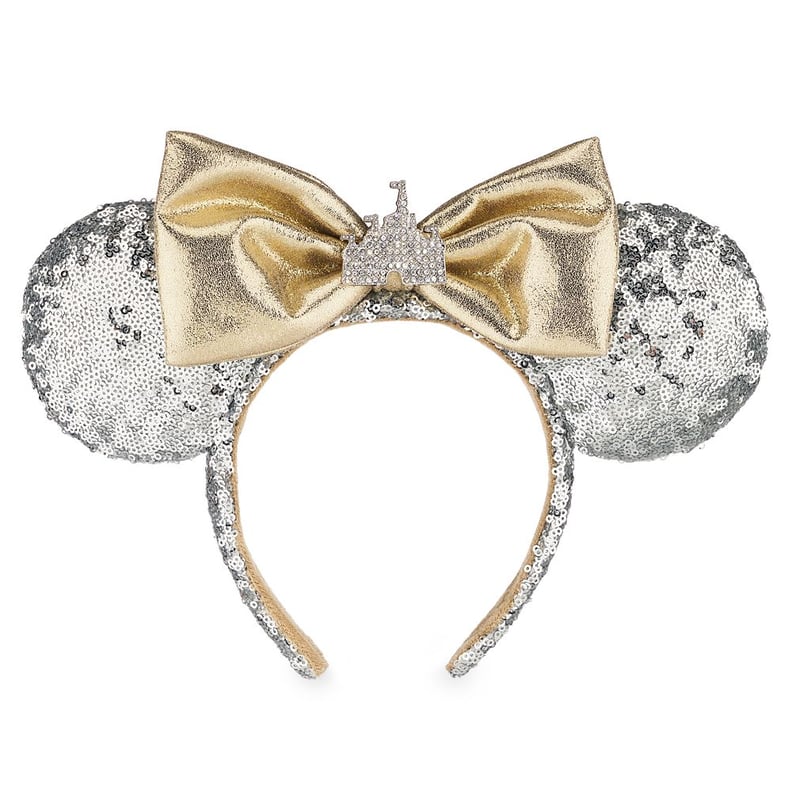 Minnie Mouse Sleeping Beauty Castle Ear Headband — Silver Sequins